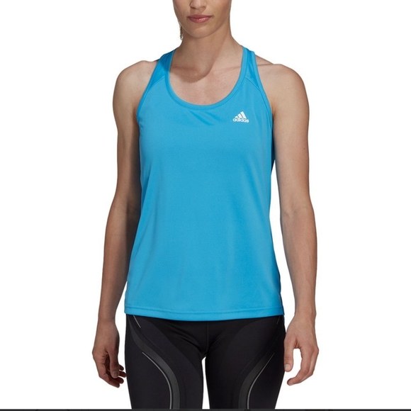 Adidas Three Stripe Climalite Racerback Tank Size Medium Blue - Picture 1 of 5
